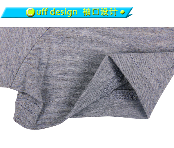 灰色蝙蝠印花女士V领短袖广告宣传T恤衫定制