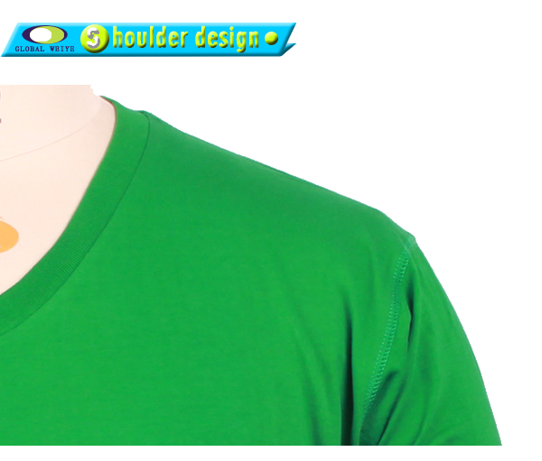 定制广告衫男士V领印花绿色t恤衫定做