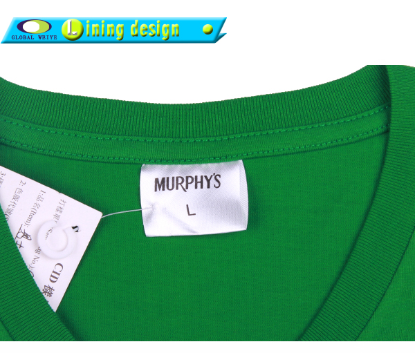 定制广告衫男士V领印花绿色t恤衫定做