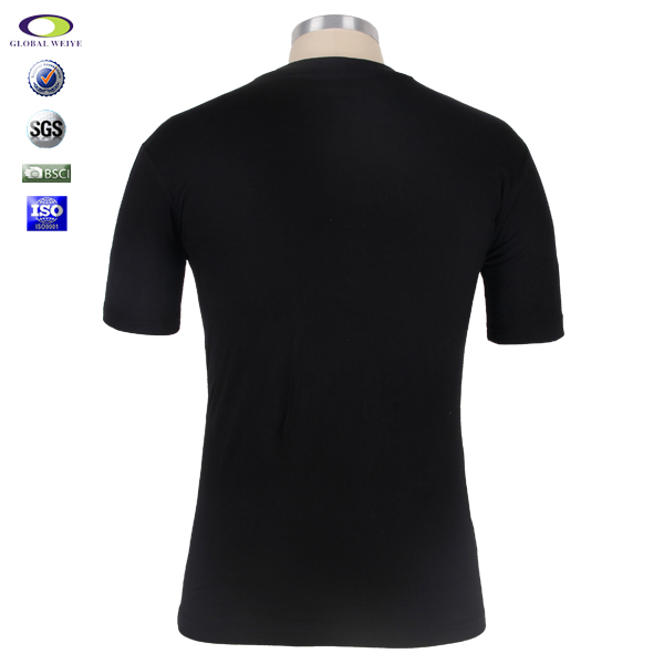 女士黑色印花V领短袖广告宣传T恤打底衫定制