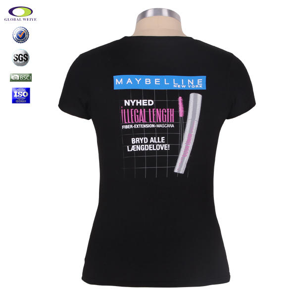 黑色广告衫情侣装印花圆领短袖T恤衫定制厂家