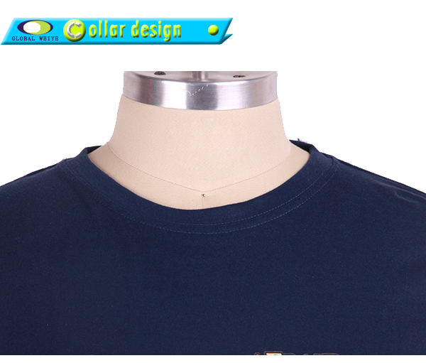 男士广告宣传衫藏蓝色烫画圆领短袖T恤衫订制工厂