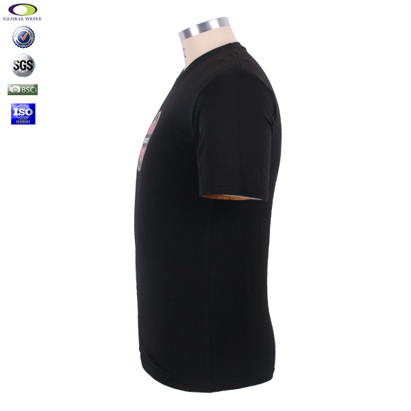 男士团队广告宣传衫黑色圆领修身印花短袖工作服定制工厂