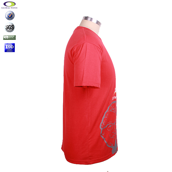 男士团队广告宣传衫红色圆领印花短袖T恤衫工作服定制工厂