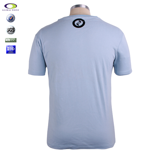 男士团队广告衫浅蓝色圆领印花短袖T恤衫工作服定制厂家