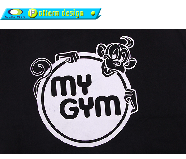 男士广告宣传衫黑色字母印花圆领短袖T恤定制