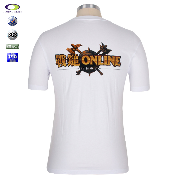 定制男士白色广告游戏宣传衫印花圆领短袖T恤衫