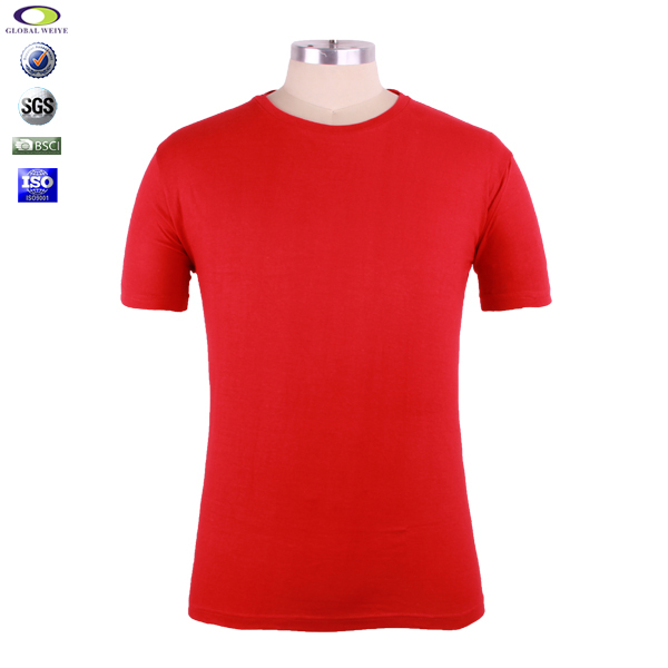 定制俱乐部男士红色短袖全棉印花T恤衫