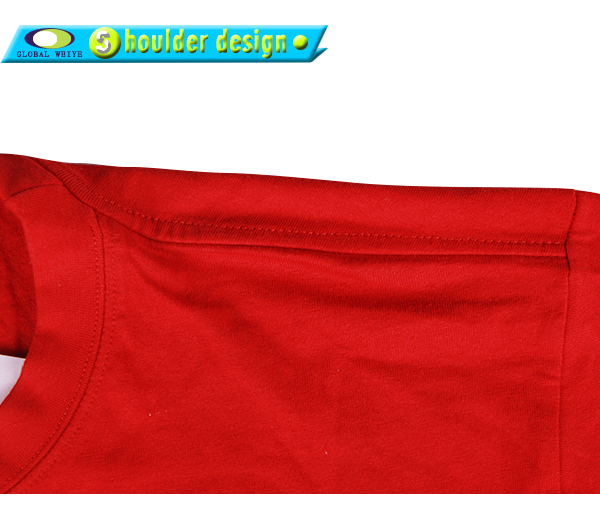 定制俱乐部男士红色短袖全棉印花T恤衫