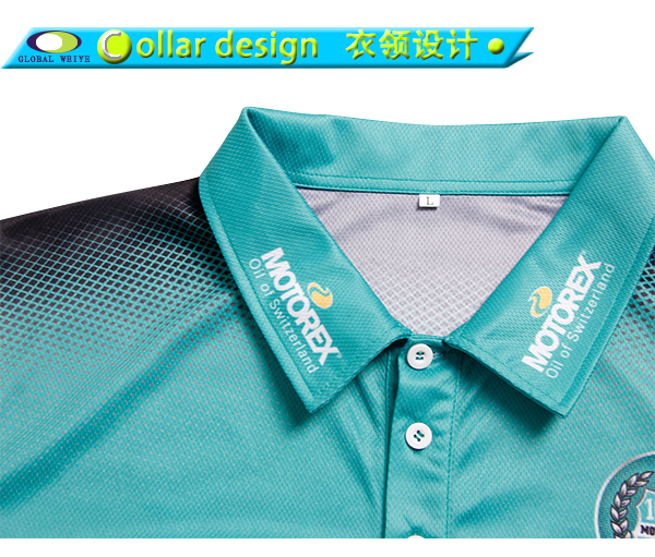 定制男士全涤印花拼接POLO衫翻领短袖T恤