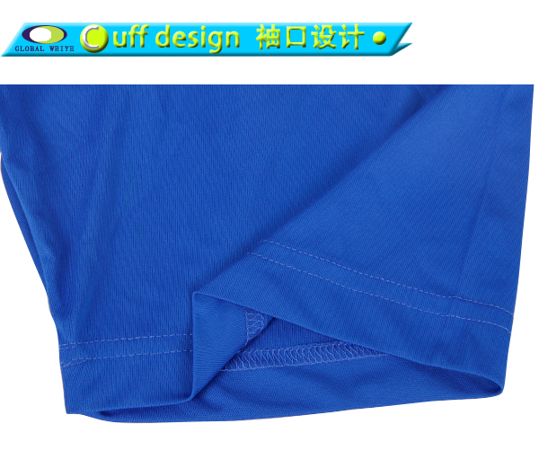 定做男士全涤蓝色刺绣热升华POLO衫翻领短袖T恤