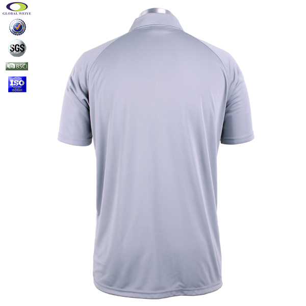 男士全涤灰色热升华POLO衫翻领短袖T恤衫定制