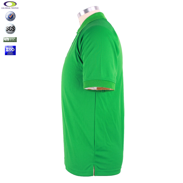 全涤绿色空白插肩龟背POLO衫翻领短袖T恤衫男定制厂家