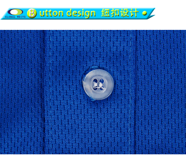 男士全涤蓝色空白POLO衫翻领短袖T恤衫定制厂家