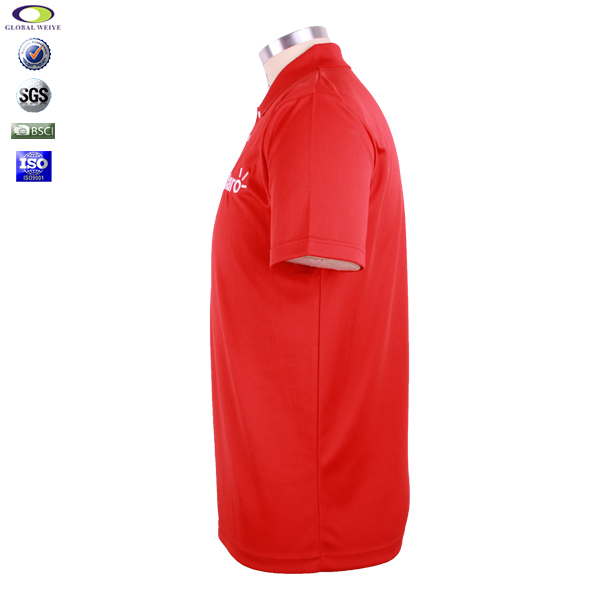 男士全涤红色刺绣POLO衫翻领短袖T恤衫工作服定制