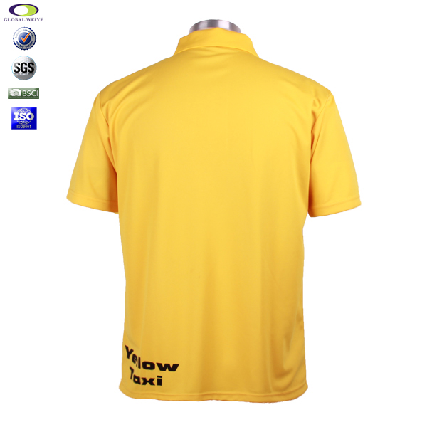 订制男士黄色POLO衫翻领刺绣短袖T恤衫定制工厂