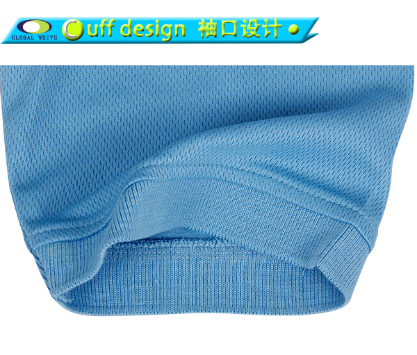 男士淡蓝色翻领空白短袖Polo衫全涤网眼运动T恤衫定制