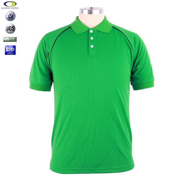 男士绿色翻领空白插肩龟背短袖Polo衫全涤网眼运动T恤衫定制