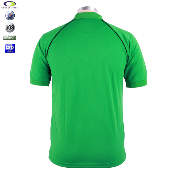 男士绿色翻领空白插肩龟背短袖Polo衫全涤网眼运动T恤衫定制