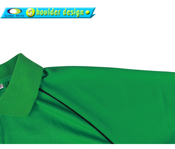 男士绿色翻领空白插肩龟背短袖Polo衫全涤网眼运动T恤衫定制