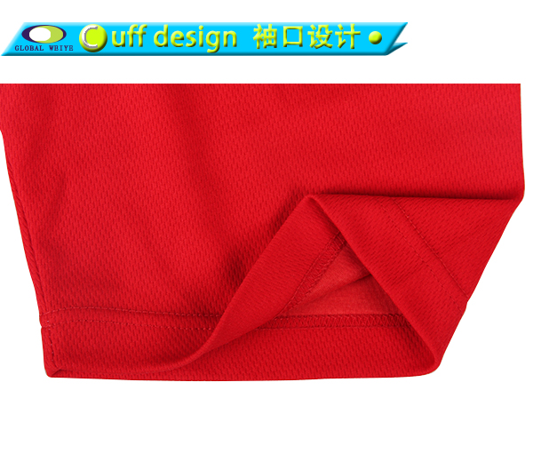 定制男士红白拼接运动球衣圆领短袖T恤衫定制工厂