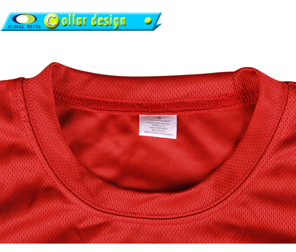 定制男士红色全涤圆领印花长袖运动服T恤衫定制厂家
