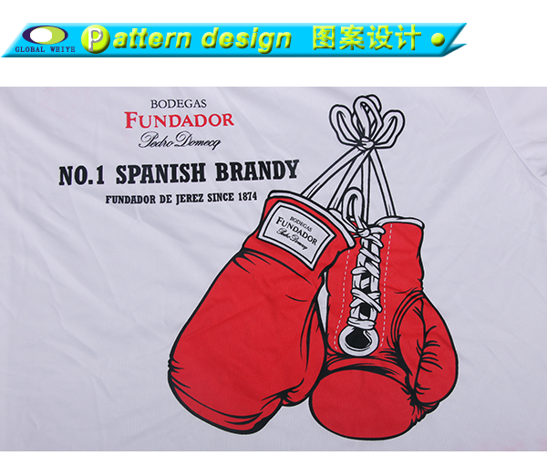 定制男士全涤V领白色印花宣传短袖T恤衫定制厂家