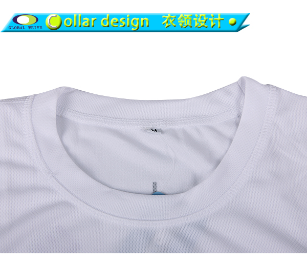 男士白色圆领全涤运动宣传印花短袖T恤衫订制厂家