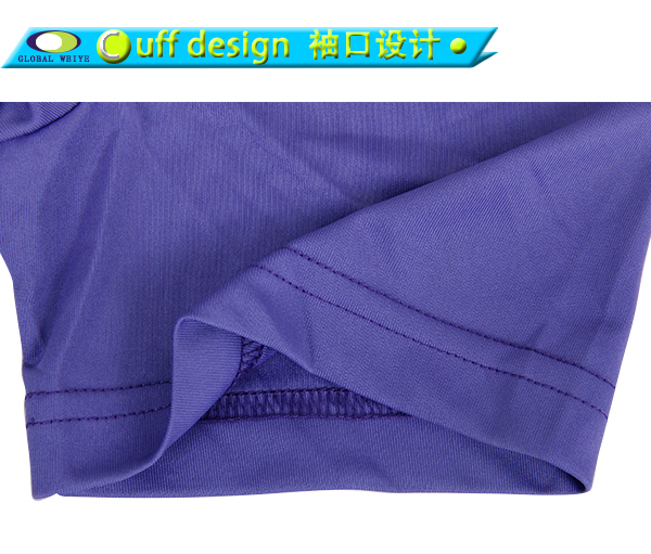 男士紫色全涤字母印花圆领短袖T恤衫定制厂家