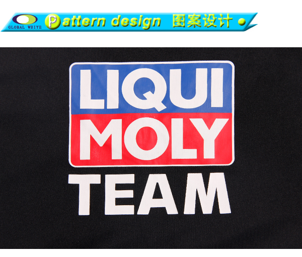 男士黑色全涤字母印花V领短袖T恤衫定制厂家