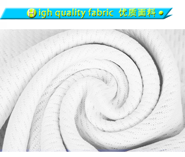 男士蓝色领白色印花全涤圆领短袖T恤衫定制厂家