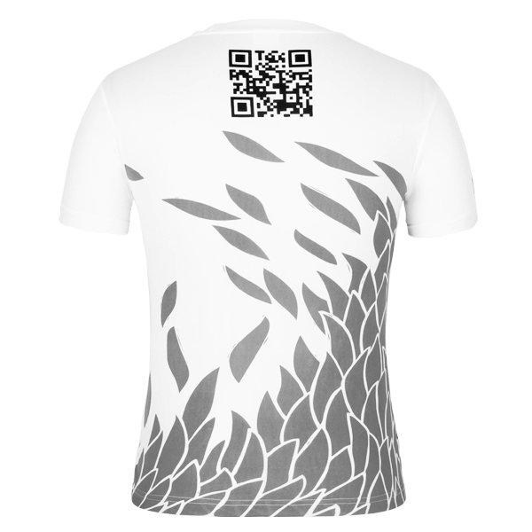 全涤男士白色印花圆领短袖T恤衫订制工厂