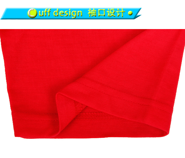 男士全涤红色字母印花圆领短袖T恤衫厂家定制