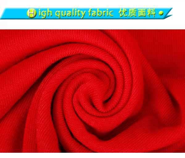 男士全涤红色字母印花圆领短袖T恤衫厂家定制