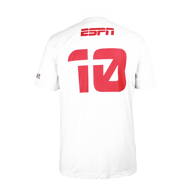 定制男士全涤白色字母印花圆领短袖运动服T恤衫