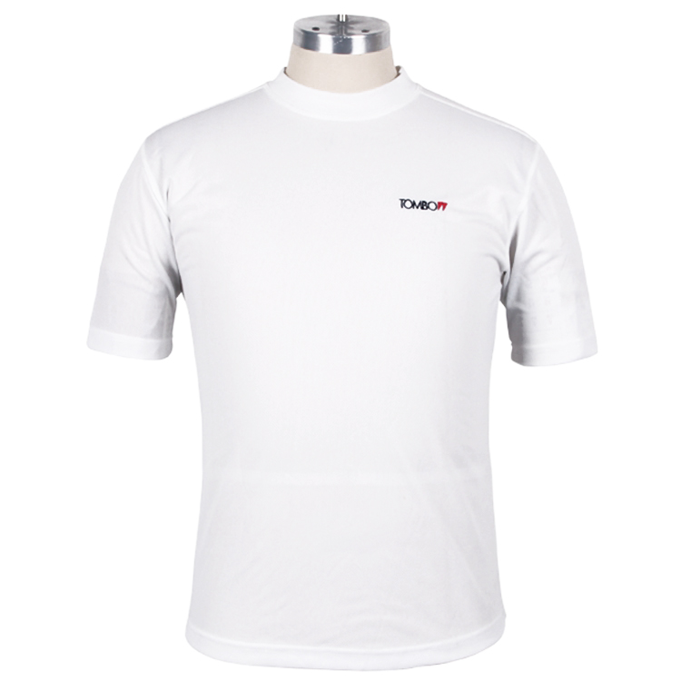 订制男士白色全涤圆领绣花短袖T恤衫广告衫定做