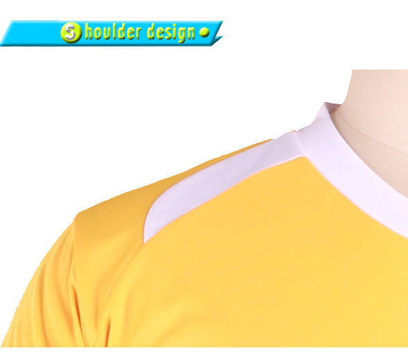 订制黄色全涤V领异色领印花T恤男短袖T恤衫团服定制