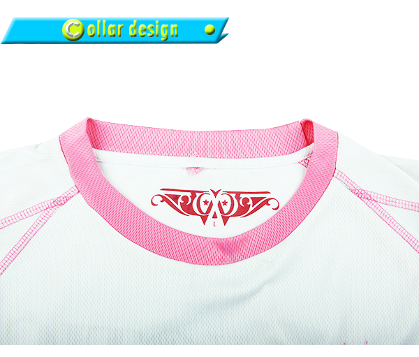 订制白色全涤网眼异色领印花圆领刺绣T恤男短袖定制