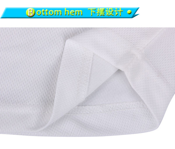 订制白色全涤网眼刺绣印花品牌T恤男圆领短袖定制