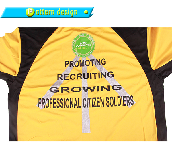 订制黄色全涤插肩印花T恤男圆领短袖工作服定制