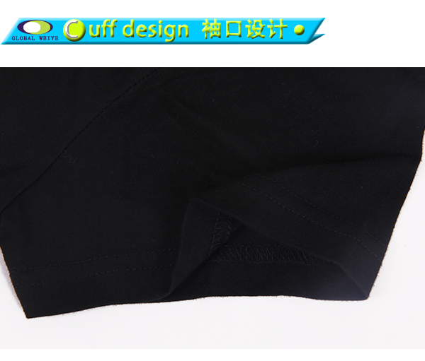 订制女士全棉黑色V领字母印花T恤广告衫定做