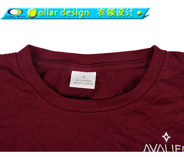 定制女士纯棉深红色印花圆领短袖T恤衫工作服订做