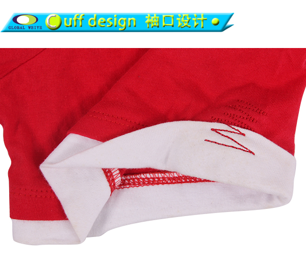 定制工作服红色短袖纯棉印花女士圆领T恤衫定做