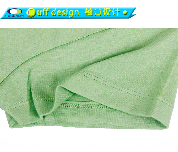 定做工作服女士淡绿色短袖纯棉圆领空白T恤衫订制