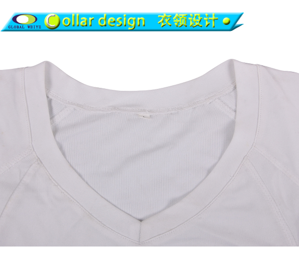 订做白色女士印花V领短袖T恤衫定制印logo